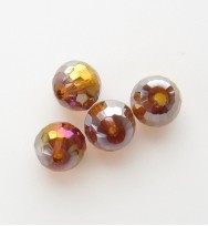 Faceted 6mm Crystal Round Beads ~ Toffee