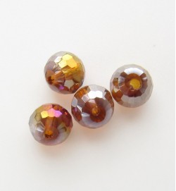 Faceted 6mm Crystal Round Beads ~ Toffee