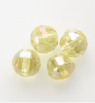 Faceted 6mm Crystal Round Beads ~ Yellow