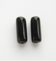 Glass Tube Beads ~ Black