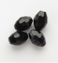 Faceted Ovals 6x9mm ~ Black