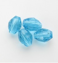 Faceted Ovals 6x9mm ~ Dark Aqua