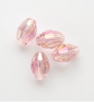 Faceted Ovals 6x9mm ~ Dark Pink