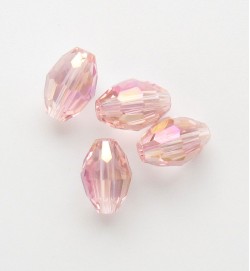 Faceted Ovals 6x9mm ~ Dark Pink