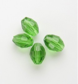 Faceted Ovals 6x9mm ~ Green