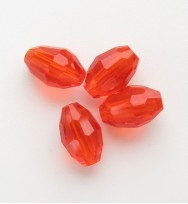 Faceted Ovals 6x9mm ~ Light Red