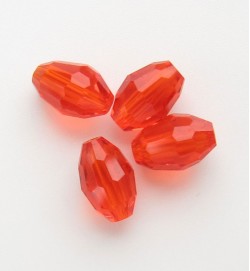 Faceted Ovals 6x9mm ~ Light Red