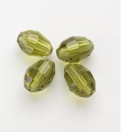 Faceted Ovals 6x9mm ~ Olive