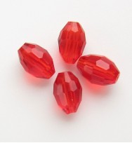 Faceted Ovals 6x9mm ~ Red