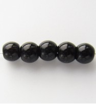 Smooth Glass Beads 6mm ~ Black