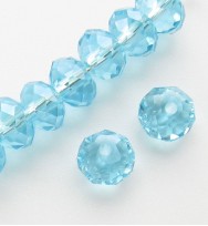 Faceted 6x4mm Abacus Crystal Beads ~ Aqua