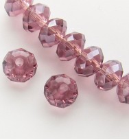 Faceted 6x4mm Abacus Crystal Beads ~ Crimson