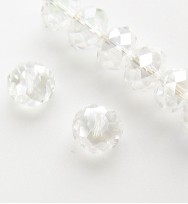 Faceted 6x4mm Abacus Crystal Beads ~ Crystal AB