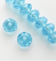 Faceted 6x4mm Abacus Crystal Beads ~ Dark Aqua