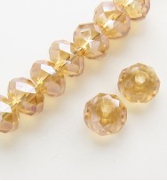 Faceted 6x4mm Abacus Crystal Beads ~ Dark Yellow