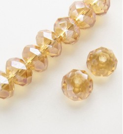 Faceted 6x4mm Abacus Crystal Beads ~ Dark Yellow