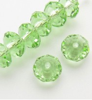 Faceted 6x4mm Abacus Crystal Beads ~ Green