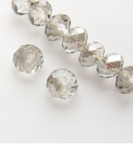 Faceted 6x4mm Abacus Crystal Beads ~ Grey