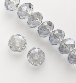 Faceted 6x4mm Abacus Crystal Beads ~ Grey Blue