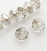 Faceted 6x4mm Abacus Crystal Beads ~ Light Grey