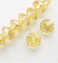 Faceted 6x4mm Abacus Crystal Beads ~ Yellow