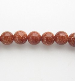 Goldstone 4mm Round Beads