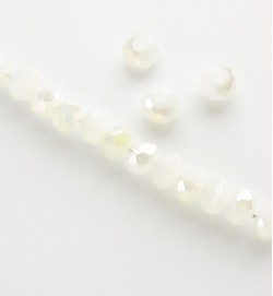 Faceted Abacus 2x3mm ~ White Smoke