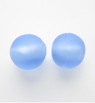 Frosted Silver Foil 12mm Rounds ~ Blue