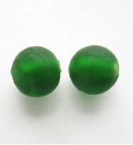 Frosted Silver Foil 12mm Rounds ~ Green