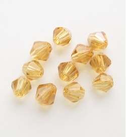 Crystal 4mm Bicone Beads - Champange