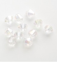 Crystal 4mm Bicone Beads - Crystal AB