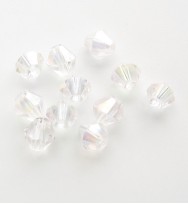 Crystal 4mm Bicone Beads - Crystal AB