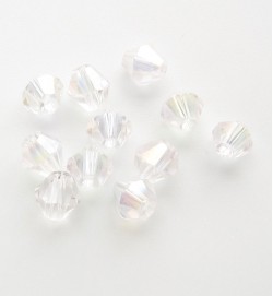 Crystal 4mm Bicone Beads - Crystal AB