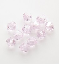 Crystal 4mm Bicone Beads - Light Pink