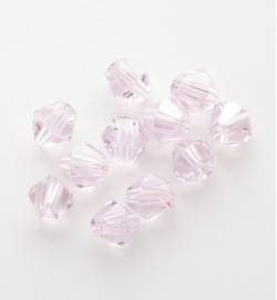 Crystal 4mm Bicone Beads - Light Pink