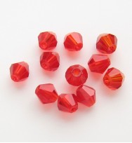 Crystal 4mm Bicone Beads - Light Red