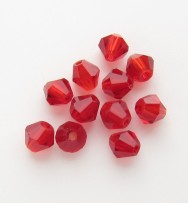 Crystal 4mm Bicone Beads - Red