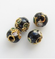 Cloisonne Beads 6mm ~ Black