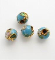 Cloisonne Beads 6mm ~ Blue