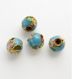 Cloisonne Beads 6mm ~ Blue