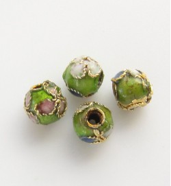 Cloisonne Beads 6mm ~ Green