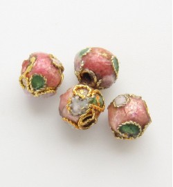 Cloisonne Beads 6mm ~ Pink