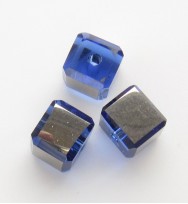 Glass Cubes 6mm ~ Blue Mirror