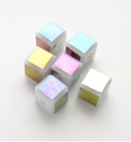 Glass Cubes 6mm ~ White Multi
