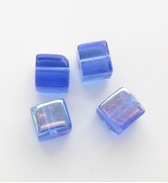 Glass Cubes 4mm ~ Blue AB