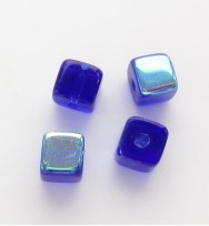 Glass Cubes 4mm ~ Dark Blue AB