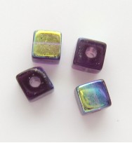 Glass Cubes 4mm ~ Dark Purple AB