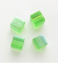 Glass Cubes 4mm ~ Green AB