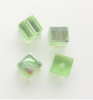 Glass Cubes 4mm ~ Light Green AB