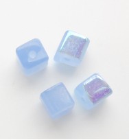 Glass Cubes 4mm ~ Milky Blue AB